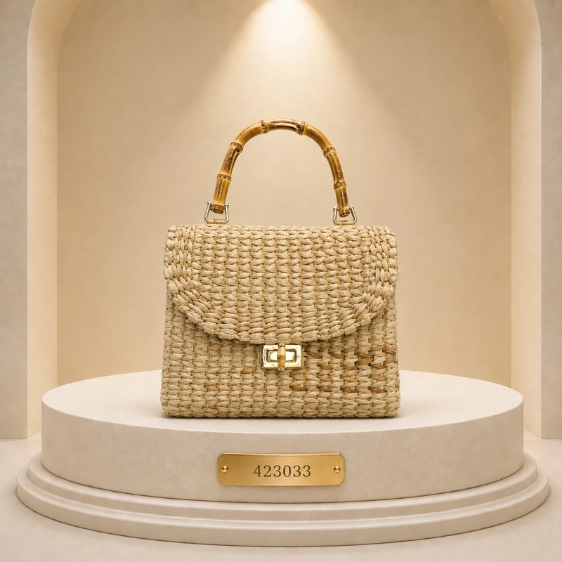 sac avec fermoir à texture tressée 423033