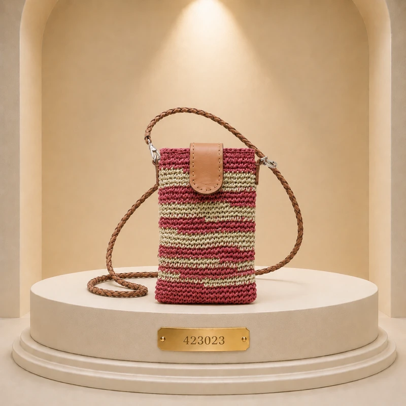 borsa porta telefono con texture rigata 423023