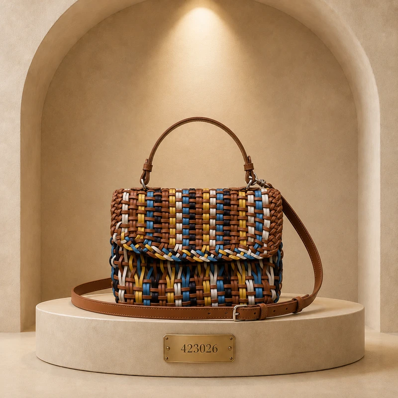 bolso de mano con tejido estampado 423026
