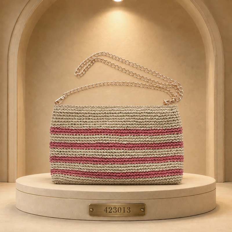 borsa a spalla con texture rigata 423013