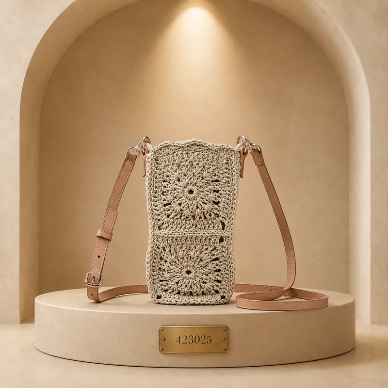 crochet-detail strap bag 423025