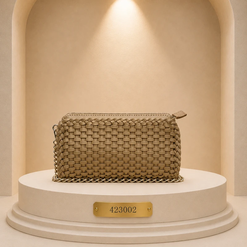 borsa clutch con texture intrecciata 423002