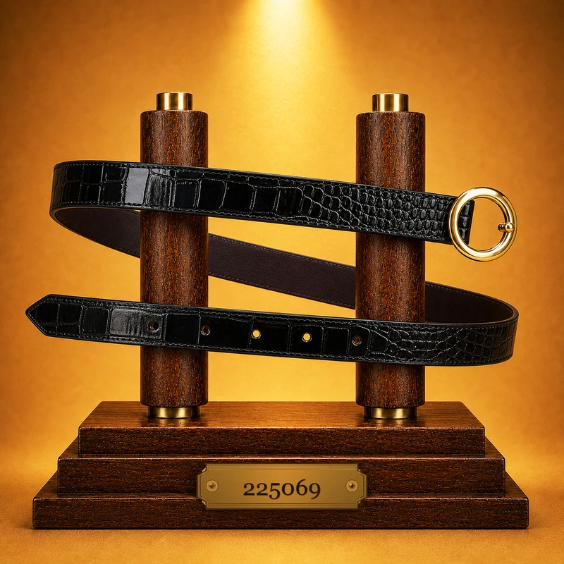 ceinture en cuir à texture embossée 225069
