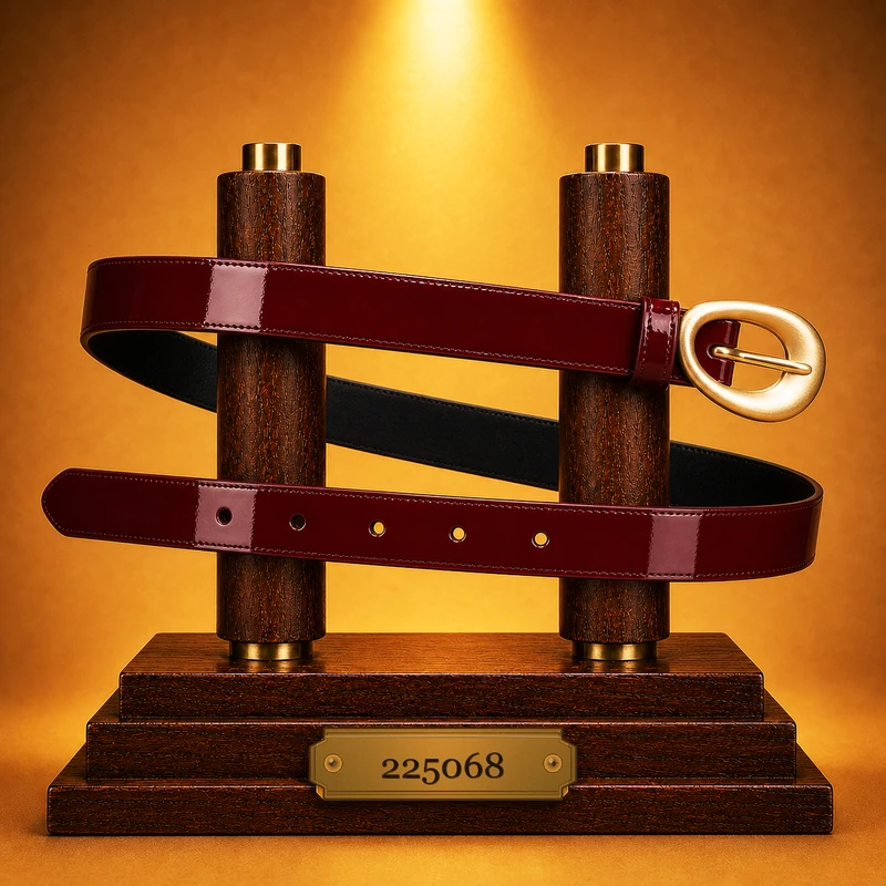 ring-buckle leather belt 225068
