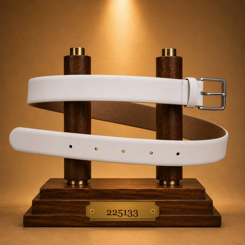 ceinture en cuir avec détail de couture 225133