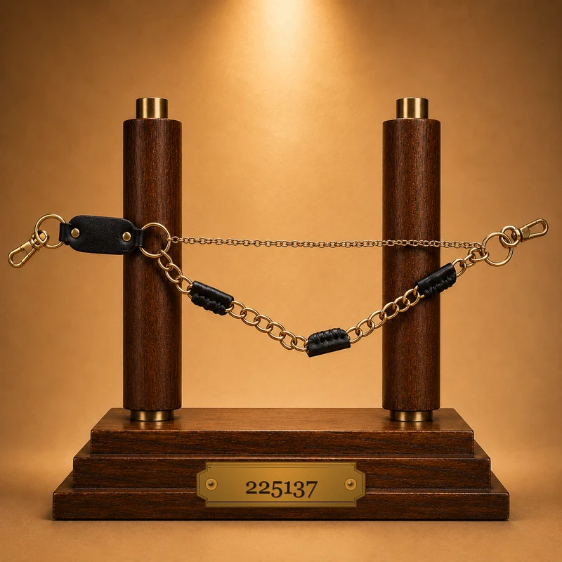 chain-accessory leather belt 225137