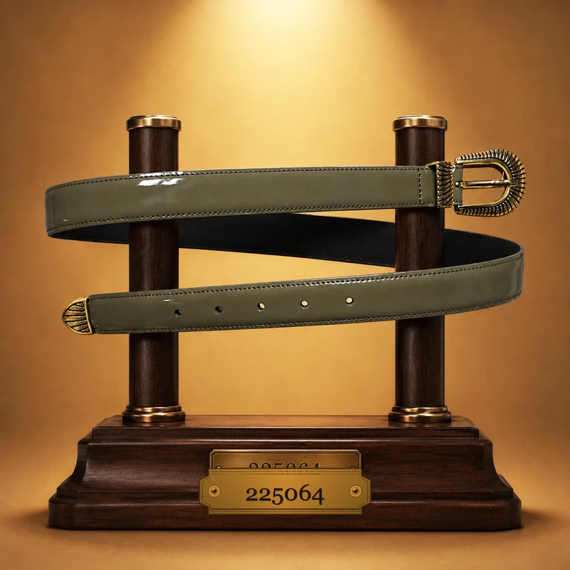 cinturón de cuero con hebilla de aro 225064